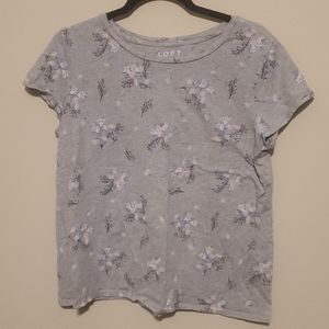 LOFT gray floral shirt
